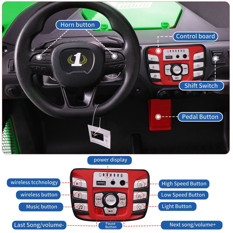 Load image into Gallery viewer, 24V Kids 2-Seater Electric Ride-On UTV Truck with 4WD and 320W Motor, Remote Control
