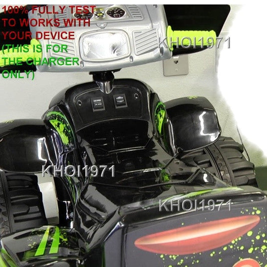 12V AC Wall Charger Adapter for Monster Trax ATV Quad Ride-On Vehicle - Black and Green