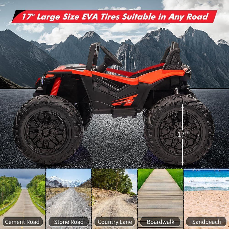 Load image into Gallery viewer, 24V 2 Seater Ride on Toy UTV with Remote Control, EVA Tires, 4-Wheel Drive, Electric Car with Music
