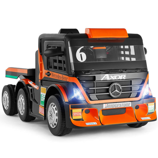 12V10AH Battery Kids Ride On Truck with Swing, Trailer, LED, MP3, and Bluetooth RC Features