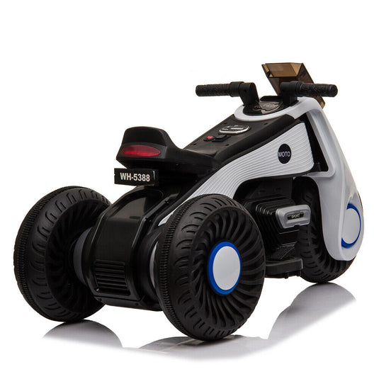 3-Wheel Double Drive Electric Motorcycle for Kids in White
