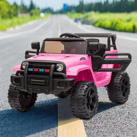 Electric 12V Pink Kids Ride-On Truck with 2.4G Remote Control and 3 Speed Modes