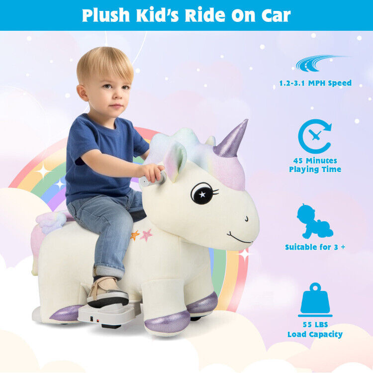 Load image into Gallery viewer, Magical 6V Electric Unicorn Car for 1-3 Year Old Girls with Music
