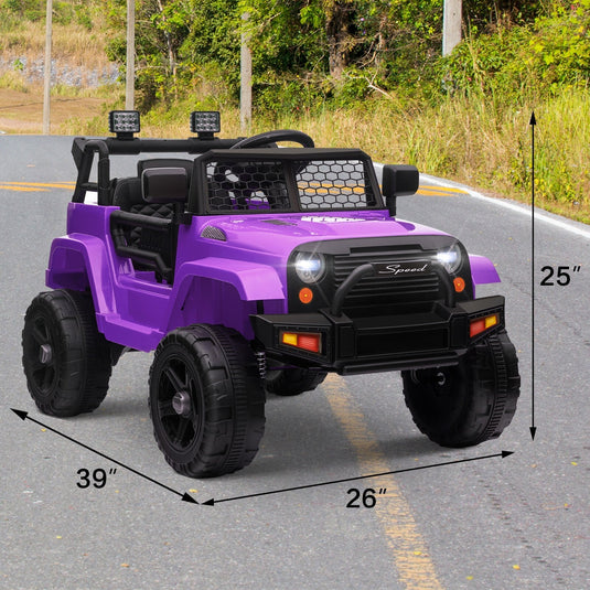 12V Kids Ride-On Power Wheels Remote Control Truck Vehicle Purple