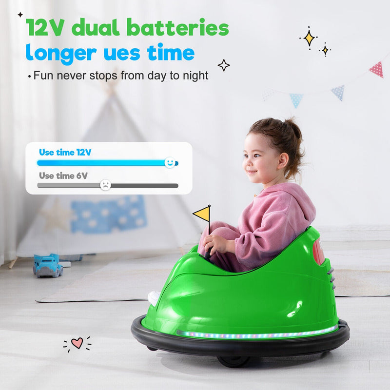 Load image into Gallery viewer, 12V Electric Bumper Car with Remote Control and Flashing Lights - Perfect for Riding Fun!
