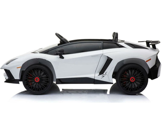 12v White Lamborghini Electric Ride-On Car for Kids with Remote Control