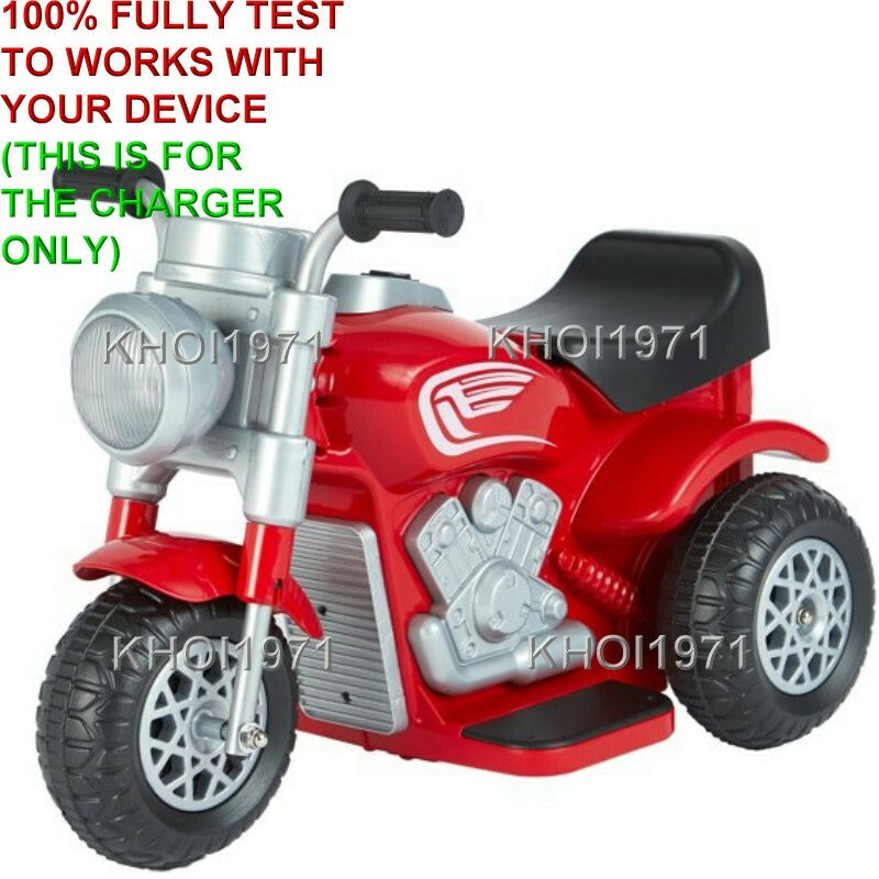 Load image into Gallery viewer, AC Wall Charger Adapter for 6V Battery 3-Wheel Ride-On Motorcycle Toy in Blue and Red
