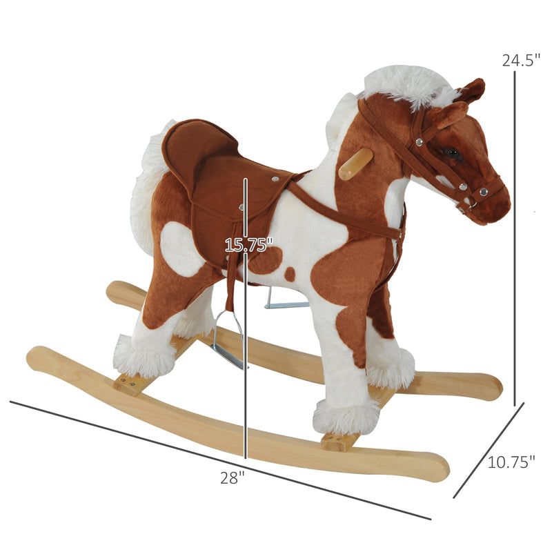 Load image into Gallery viewer, Deluxe Wooden Toddler Rocking Horse Chair with Nursery Rhyme Design

