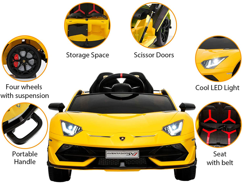Load image into Gallery viewer, Uenjoy 12V Children&#39;s Electric Ride-On Car Lamborghini Aventador SVJ Powered Toy
