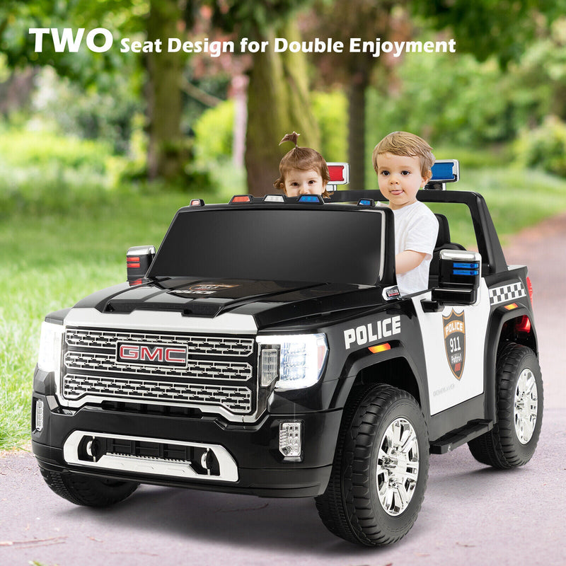 Load image into Gallery viewer, Licensed GMC Kids Ride On Police Car 2-Seater Truck with Remote Control and Music - 12V
