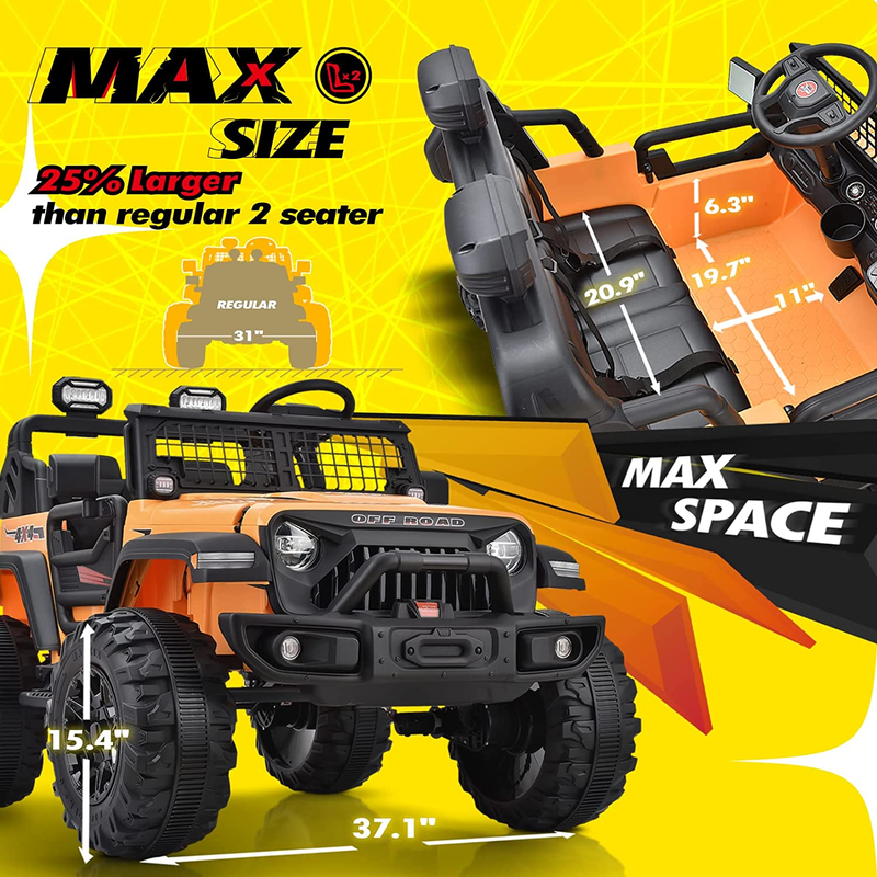 Load image into Gallery viewer, XXL 4X4 Battery-Powered 2-Seater 4WD Kids Electric Vehicle - 24V MAX Ride-On Truck
