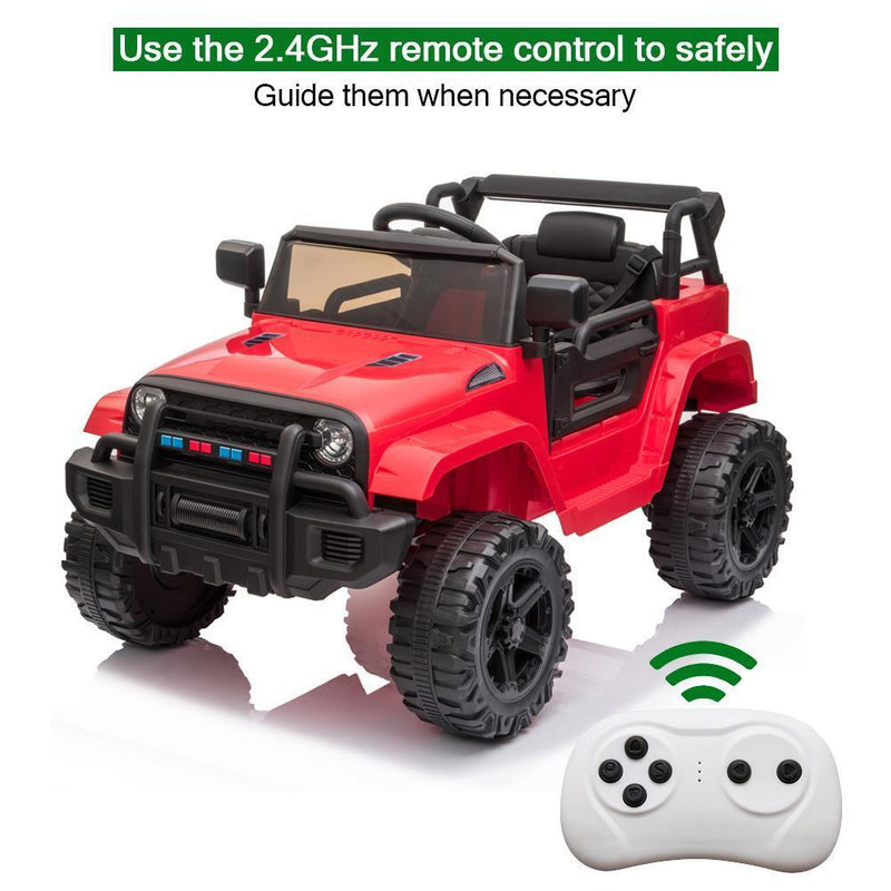 Load image into Gallery viewer, Electric 12V Red Kids Ride-On Truck with 2.4G Remote Control and 3 Speed Modes

