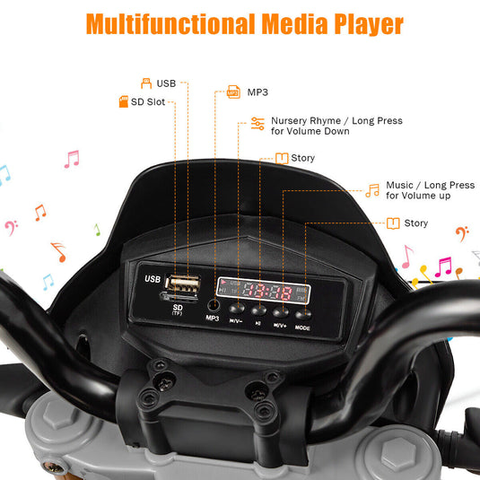 Aprilia 12V Kids Ride-On Motorcycle with Training Wheels in Red - Officially Licensed