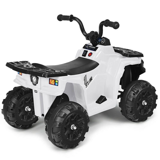 Premium 6V White Electric Ride on ATV for Kids - Powered by Battery