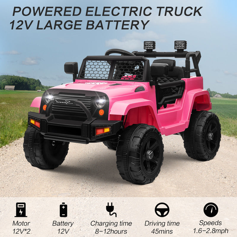 Load image into Gallery viewer, 12V Kids Ride-On Truck with Remote Control, Power Wheels, and LED Lights
