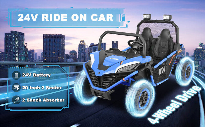 Load image into Gallery viewer, 24V Kids 2-Seater Electric Ride-On UTV Truck with 4WD and 320W Motor, Remote Control
