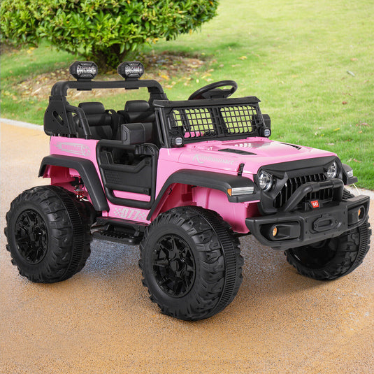 Kimbosmart 24V 4WD Children's Electric Ride-On Truck with Remote Control and Battery Level Alert