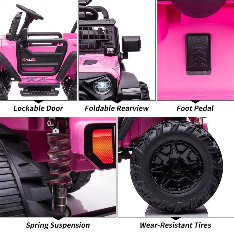 Load image into Gallery viewer, Extra Large Pink Ride-On Car for Kids with 24V Battery and 2 Seats - Includes Remote Control for Parental Supervision
