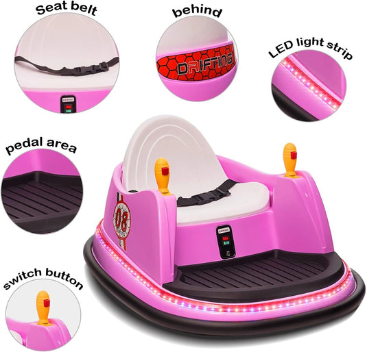 6V Electric Ride-On Bumper Car with Remote Control for Kids and Toddlers
