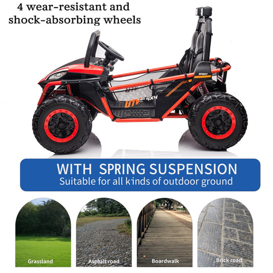 24V Kids 2-Seater Electric Ride-On UTV Truck with 4WD and 320W Motor, Remote Control