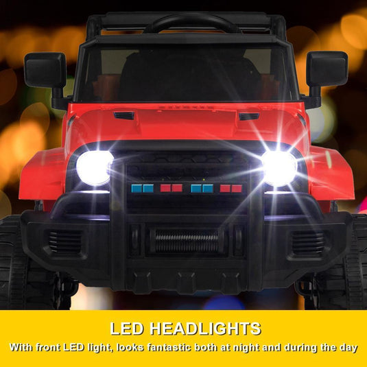 Electric 12V Red Kids Ride-On Truck with 2.4G Remote Control and 3 Speed Modes