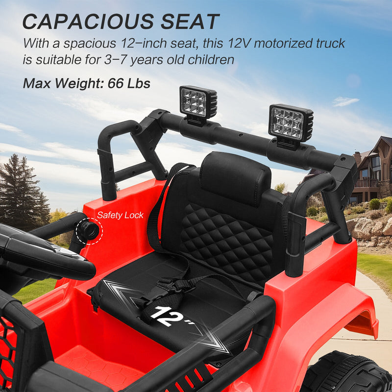 Load image into Gallery viewer, 12V Kids Ride-On Truck with Remote Control, Power Wheels, and LED Lights
