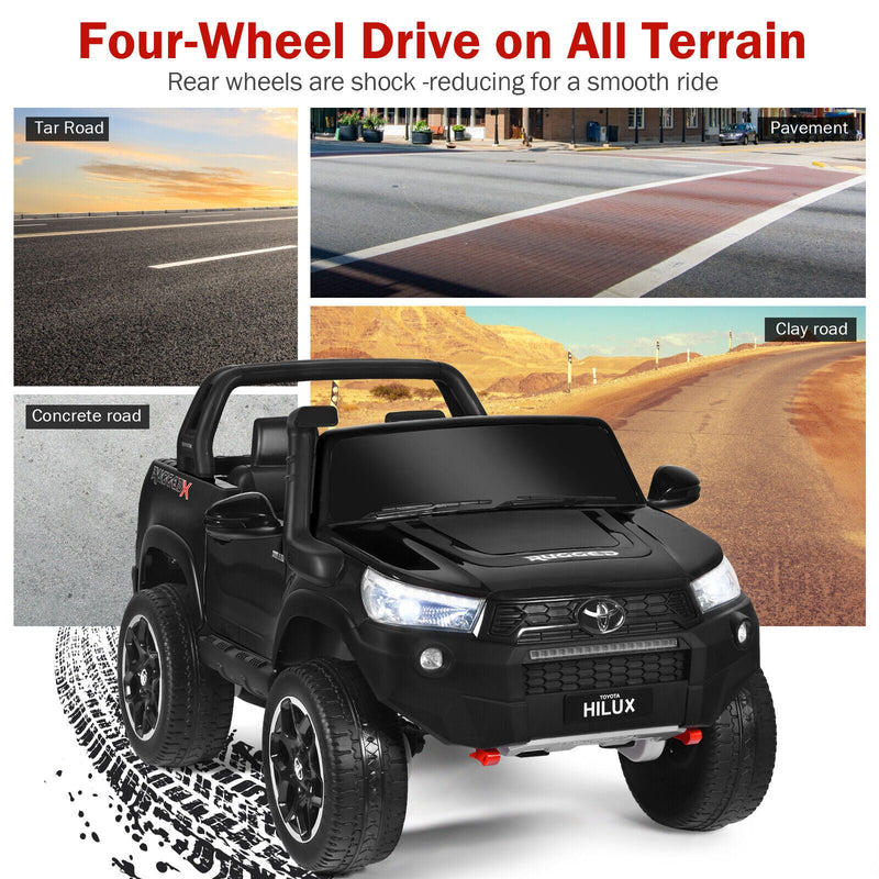 Load image into Gallery viewer, Licensed Toyota Hilux Ride On Truck Car 2-Seater 4WD with Remote Control - Painted Black
