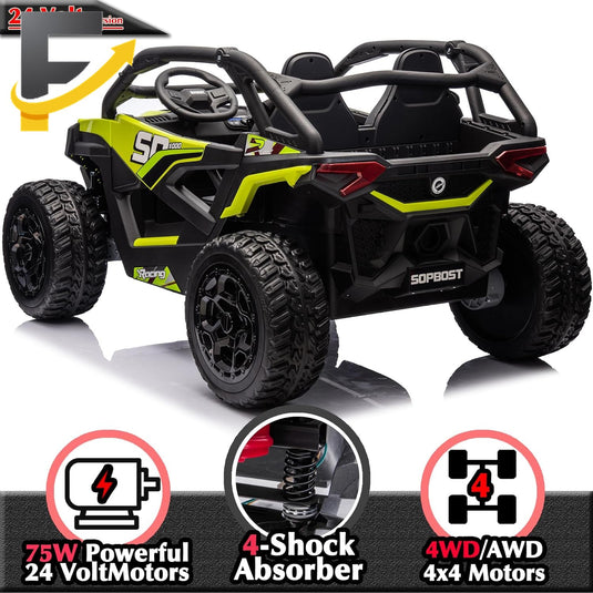 24V 10Ah Kids 2-Seater Ride-On UTV with Remote Control for Boys and Girls