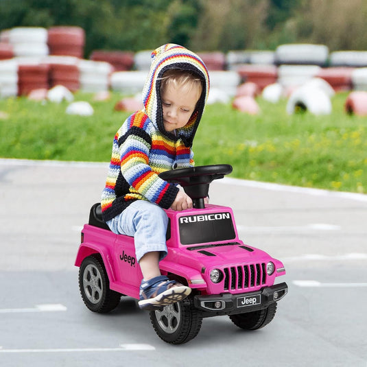 Licensed Jeep Foot-to-Floor Toddler Ride-On Push Car with Engine Sound