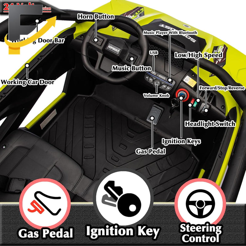 Load image into Gallery viewer, 24V 10Ah Kids 2-Seater Ride-On UTV with Remote Control for Boys and Girls
