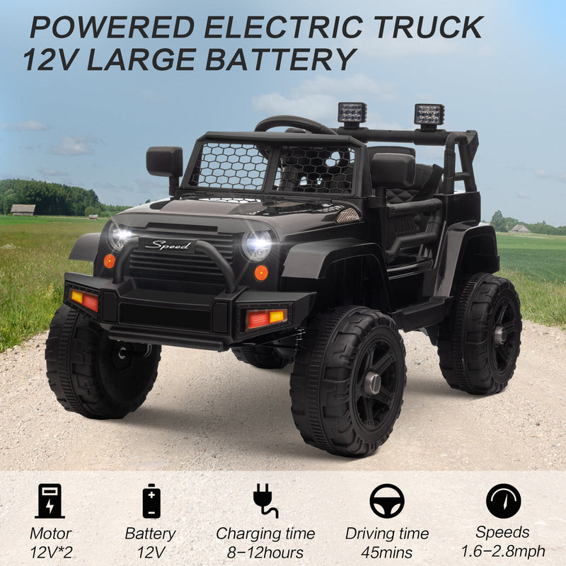 Load image into Gallery viewer, 12V Kids Ride-On Truck with Remote Control, Power Wheels, and LED Lights
