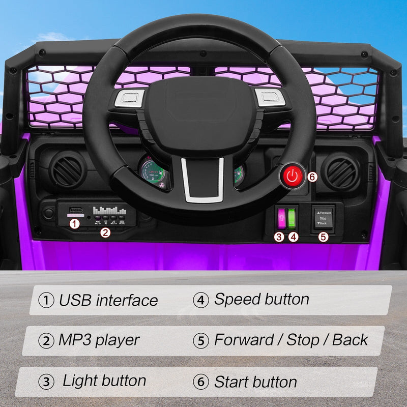 Load image into Gallery viewer, 12V Kids Ride-On Truck with Power Wheels, LED Lights, and Parental Remote Control
