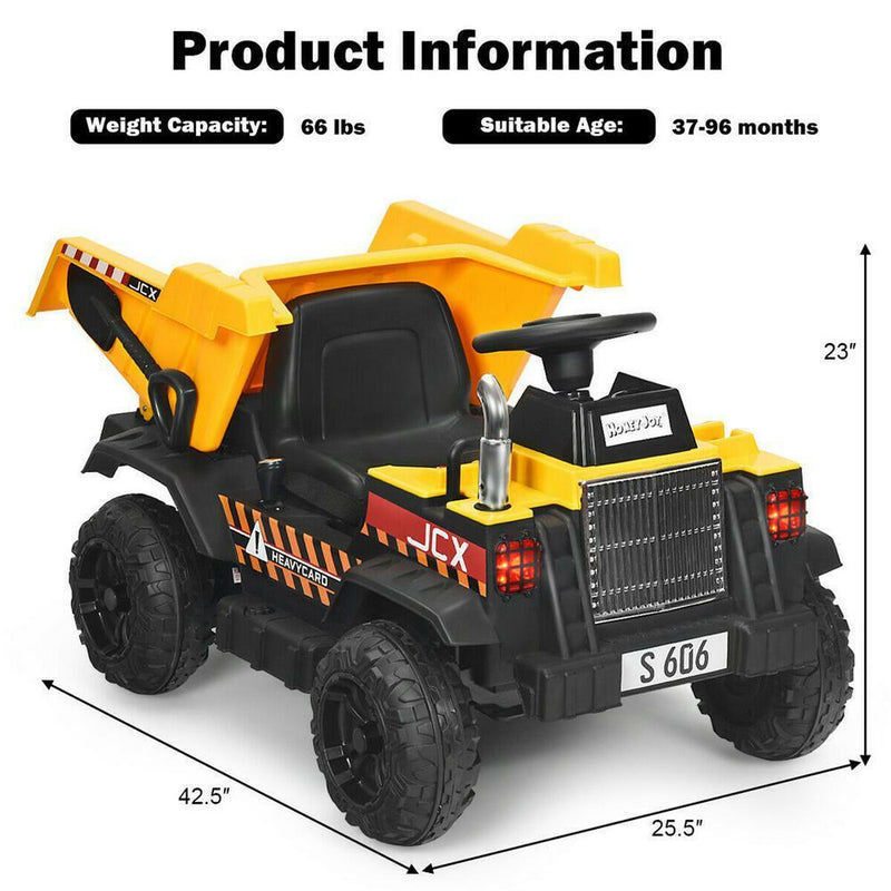 Load image into Gallery viewer, 12V Electric Ride On Dump Truck with Remote Control for Kids - Construction Tractor with Working Bucket
