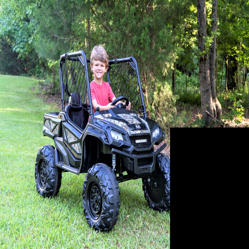 Load image into Gallery viewer, 24V Electric UTV for Two Riders with Large Storage Compartment Dual Drive Option - Jet Black
