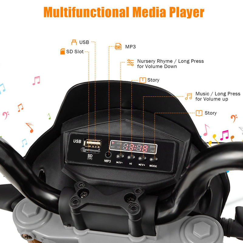 Load image into Gallery viewer, Red 12V Licensed Kids Ride On Motorcycle with Headlight and Training Wheel
