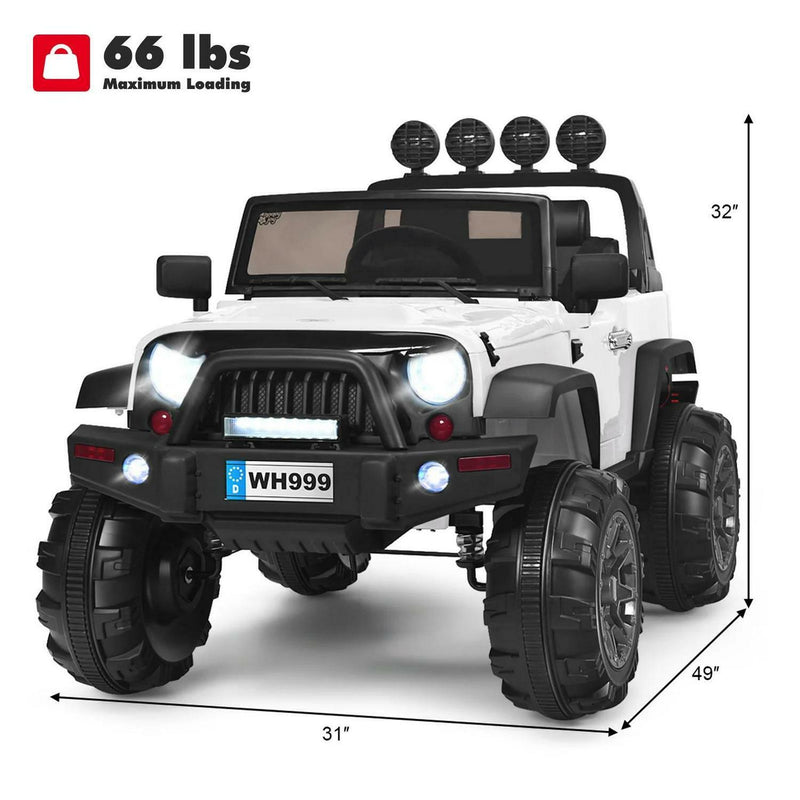 Load image into Gallery viewer, 2-Seater Battery-Powered Jeep Car for Kids with Parental Remote Control - White
