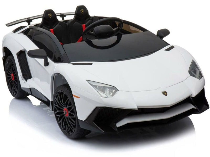Load image into Gallery viewer, 12v White Lamborghini Electric Ride-On Car for Kids with Remote Control
