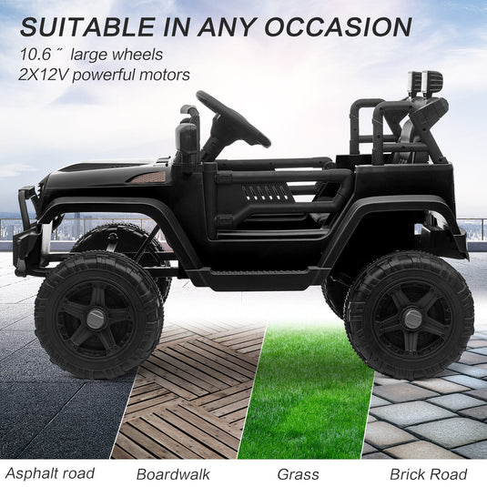 12V Battery-Powered Kids Ride-On Off-Road Truck Toy with Parent Remote Control