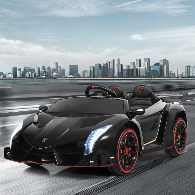 Load image into Gallery viewer, 2-Seater Licensed Lamborghini Kids Ride On Car with RC and Swing Function - Black (12V)
