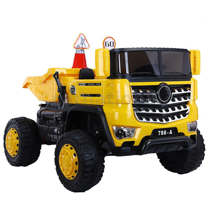 Load image into Gallery viewer, 12V Four-wheel Drive Construction Truck 2.4G Remote Control/App Control Children&#39;s Electric Ride On Vehicle
