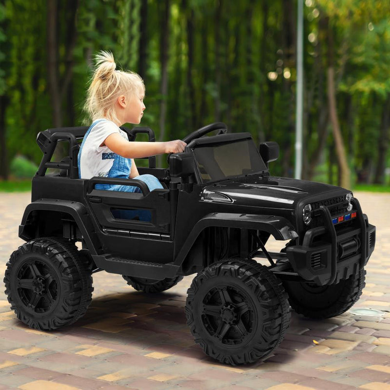 Load image into Gallery viewer, Electric 12V Black Kids Ride-On Truck with 2.4G Remote Control and 3 Speed Modes
