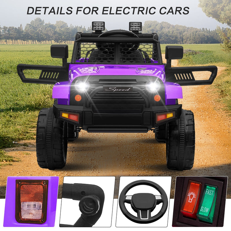 Load image into Gallery viewer, 12V Kids Ride-On Truck with Power Wheels, LED Lights, and Parental Remote Control
