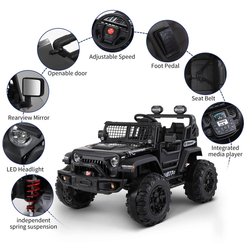 Load image into Gallery viewer, Kimbosmart Electric 24V All-Terrain Children&#39;s Ride-On Truck with MP3 Player, LED Lights, and Remote Control
