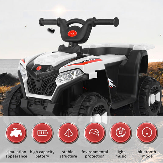 Electric ATV Ride-On Car with MP3 Player and LED Lights - 6V Battery Powered, 4-Wheeled Beach Cruiser