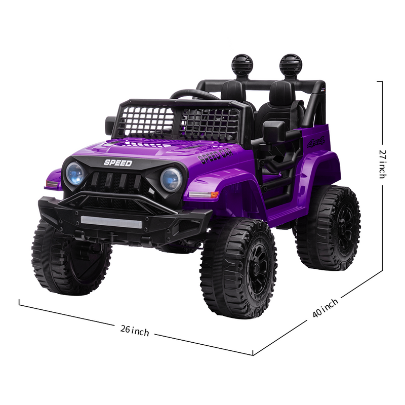 Load image into Gallery viewer, 12V Kids Ride-on Truck with Parental Remote Control and LED Lights - Purple
