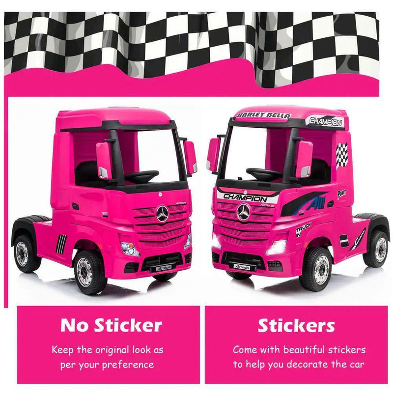 Load image into Gallery viewer, Electric Kids Toy Mercedes Benz Actros Remote Control Pink Ride-on Car 12V
