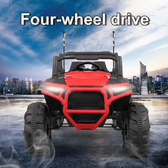 Battery Operated Kids SUV Ride-On Truck with MP3 Player, Bluetooth, LED Lights, and 3 Speed Options