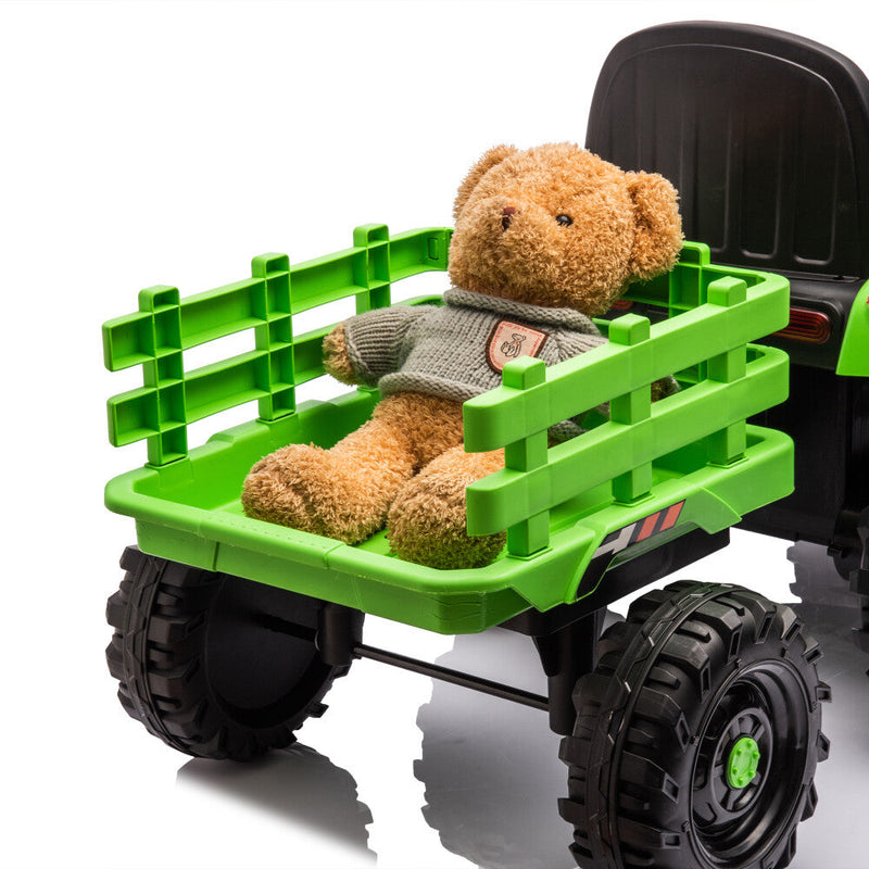 Load image into Gallery viewer, 24V Battery-Powered Electric Ride-On Tractor with Trailer Toy
