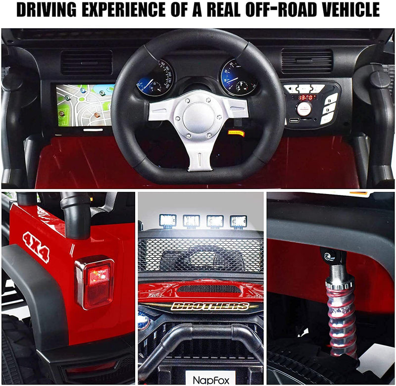Load image into Gallery viewer, 12V Battery Powered Electric Ride On Car for Kids with 2 Seats - Red, 8.4
