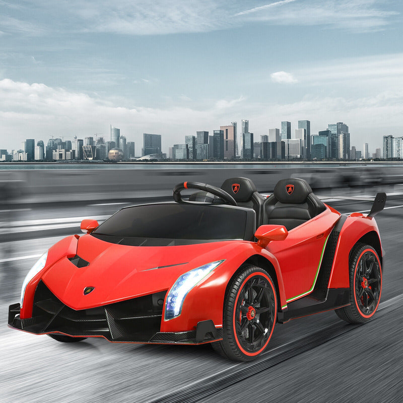 Load image into Gallery viewer, 2-Seater Licensed Lamborghini Kids Ride On Car with RC and Swing Function - Red (12V)
